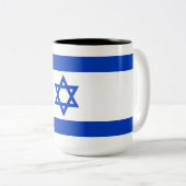 israelische Flagge (Israel) Zweifarbige Tasse (VorderseiteRechts)