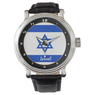 Israelische Flagge & Jerusalem, Israel Reise-/Spor Armbanduhr