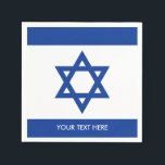 Israelische Flagge - Partys-Servietten Serviette<br><div class="desc">Israelische Flagge von Israel Zollservietten Party Servietten. Das Papier-Party enthält die Landesflagge und den personalisierten Text. Ideal für Bat / Bar Mitzvah,  hanukkah,  Cocktail-Party,  Restaurant,  Hotel,  Café,  Bar,  Shop,  Lunch-Raum,  Business,  Büro,  Hochzeit,  Feiern,  Geburtstag,  Erbe,  Familienfeier,  Wiedersehen,  Expat Feiern etc. Jüdischer Star des David Designs.</div>