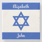 israelische Flagge Personalisiert Steinuntersetzer (Vorderseite)