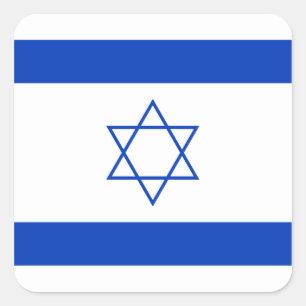 israelische Flagge Quadratischer Aufkleber