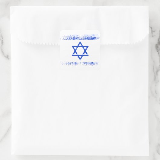 israelische Flagge Quadratischer Aufkleber (Tasche)