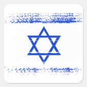 israelische Flagge Quadratischer Aufkleber (Vorderseite)