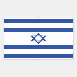 Israelische Flagge - Rechteckkleber Rechteckiger Aufkleber