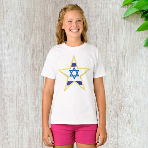 Israelische Flagge Stern Davids Gold besetzt T-Shirt