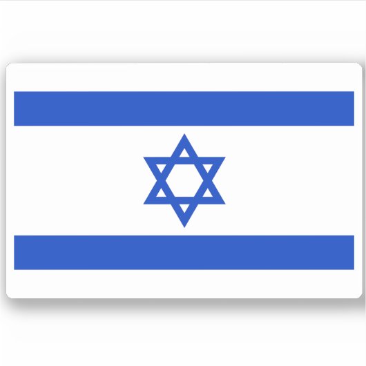 israelische Flagge - Stern von David Aufkleber (Vorderseite)