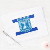 israelische Flagge und nationales Emblem, Flagge I Quadratischer Aufkleber (Umschlag)