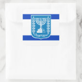 israelische Flagge und nationales Emblem, Flagge I Quadratischer Aufkleber (Tasche)