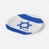 israelische Flaggen-Teller, Party, Sport, Israel Pappteller (Schrägansicht)