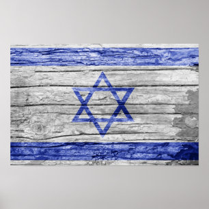 Israelische Holzflagge Poster
