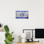 Israelische Holzflagge Poster (Heimbüro)