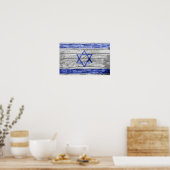 Israelische Holzflagge Poster (Küche)
