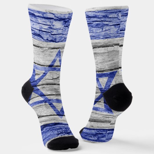Israelische Holzflagge Socken (Gewinkelt)