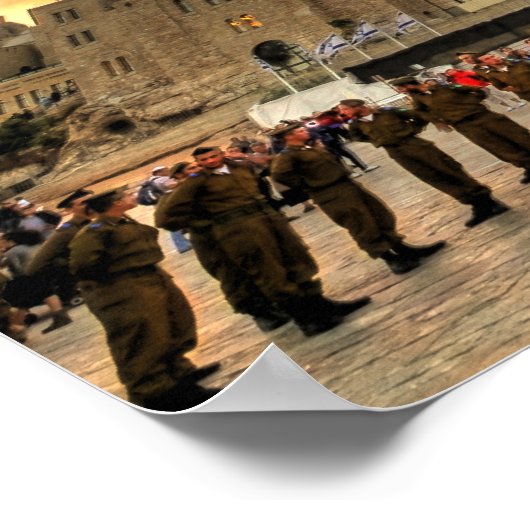 Israelische IDF-Soldaten am Western Wall Plaza Pos Poster (Ecke)