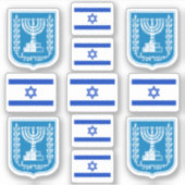 israelische Staatssymbole/Embleme und Flagge Aufkleber (Vorderseite)