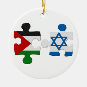 Israelische und palästinensische Konfliktflagge P Keramik Ornament