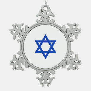 Israelischer Davidsstern Schneeflocken Zinn-Ornament