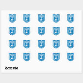 israelisches Emblem Herz-Aufkleber (Blatt)