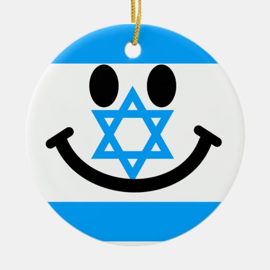 Israelisches Flaggengesicht Keramik Ornament (Vorne)
