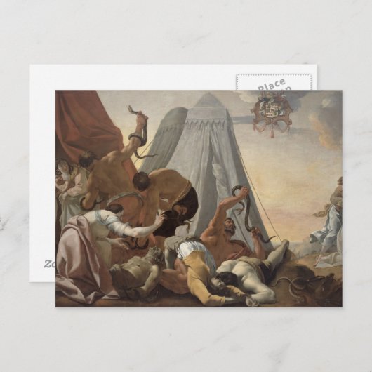 Israelite geplagt mit der unverschämten Schlange Postkarte (Vorne/Hinten)