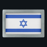 Israels Flagge moderner patriotisch Rechteckige Gürtelschnalle<br><div class="desc">Israel flaggt moderne patriotische Gürtelschnalle. Die israelische Flagge.</div>