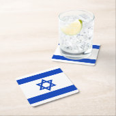 Israels Flagge moderner patriotisch Rechteckiger Pappuntersetzer (Vor Ort)