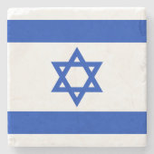 Israels Flagge moderner patriotisch Steinuntersetzer (Vorderseite)