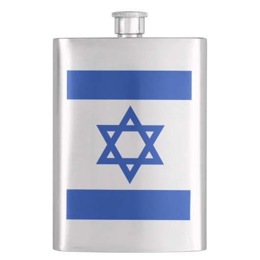 Israels Flagge patriotische Moderne Flachmann (Vorderseite)