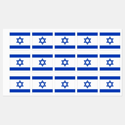 Israels Flaggenplatz Etiketten (Blatt)