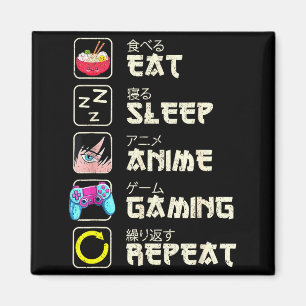 Iss Anime Spielen Wiederholen Gamer Männer Teenage Magnet