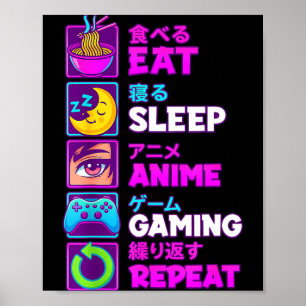 Iss Anime Spielen Wiederholen Kawaii Otaku Anime M Poster
