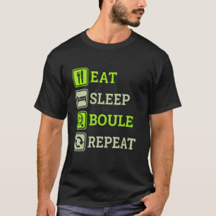 Iss Boule Club im Vintage Stil Essen Schlafen Boul T-Shirt