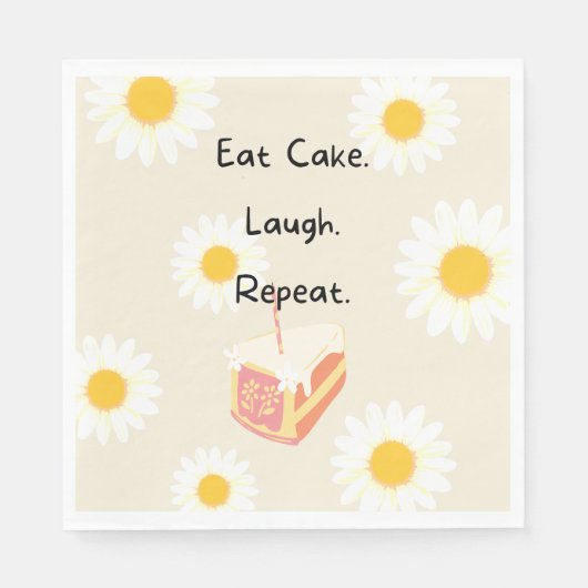 Iss Cake Blume Geburtstagskarte Serviette (Vorderseite)