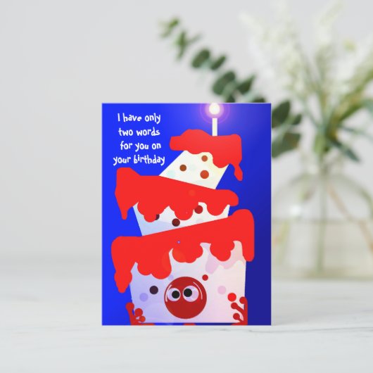 Iss Cake Postkarte (Stehend Vorderseite)