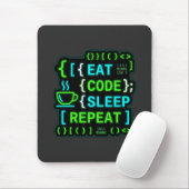 Iss Code Schlaf Wiederholen Neon-Programmierer-Hum Mousepad (Mit Mouse)