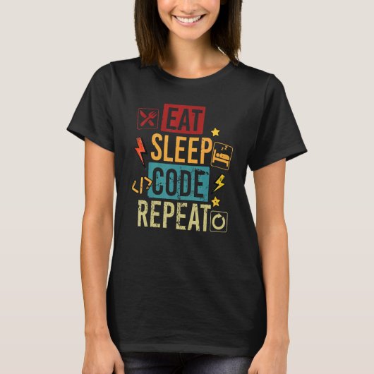 Iss Code Schlafen Programmieren Computerwissenscha T-Shirt (Vorderseite)
