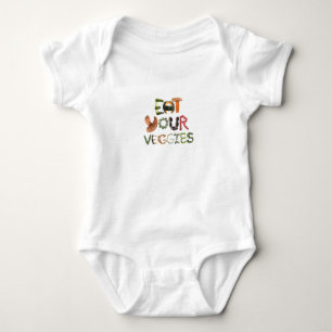 Iss dein Niedliches Baby in Veggies Strampler