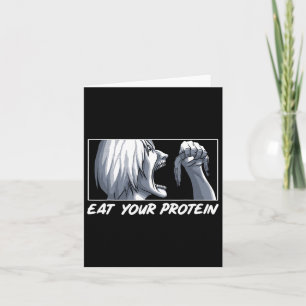 Iss dein Protein Anime Gym Manga Bodybuilding Fitn Karte