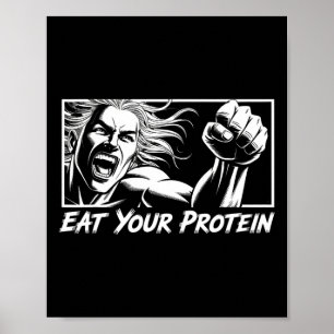 Iss Dein Protein Anime Gym Manga Bodybuilding Fitn Poster