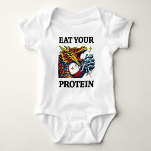 Iss Dein Protein – Epischer Drache essender Ritter Baby Strampler