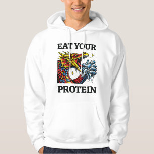 Iss Dein Protein – Epischer Drache essender Ritter Hoodie