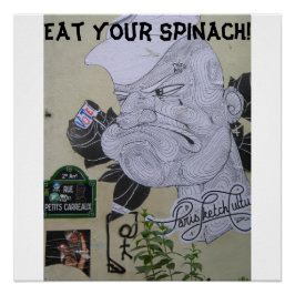 Iss dein Spinat Popeye Graffiti Poster