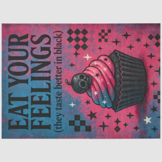 Iss deine Gefühle – Alt Cupcake Decoupage - 1 Seidenpapier (Vorderseite)