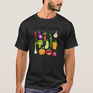 Iss deine Gemüse Retro 90er Style Gemüse Vegan T-Shirt