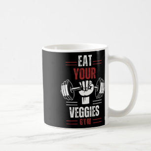 Iss deine Gemüse Vegan Fitness Gym Workout Essen V Kaffeetasse