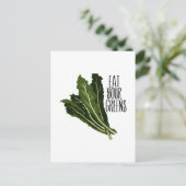 Iss deine Grüntöne Postkarte (Stehend Vorderseite)