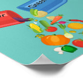 Iss deine Grüntöne Veggie Pill Nutrition Gesunde E Poster (Ecke)