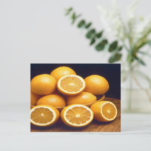 Iss deine Orangen Postkarte (Stehend Vorderseite)