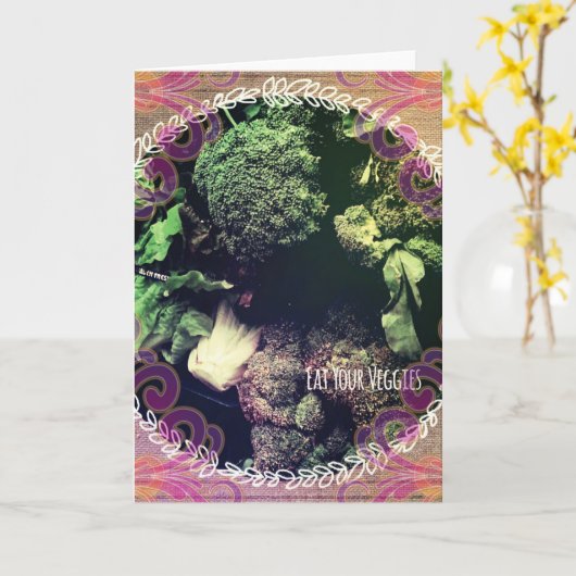 Iss deine Veggies Karte (Gelbe Blume)