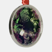 Iss deine Veggies Silbernes Ornament (Rechts)
